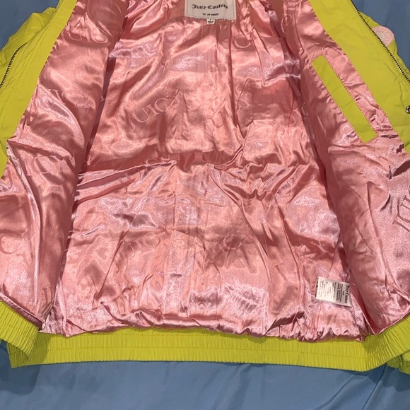 Juicy Couture Womens Neon Lime yellow/Green Puffer Jacket Onyx OJC009 Size S - Picture 7 of 8